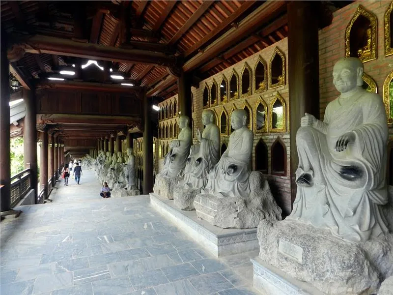 Arhat statue corridor at Bai Dinh Pagoda, Ninh Binh