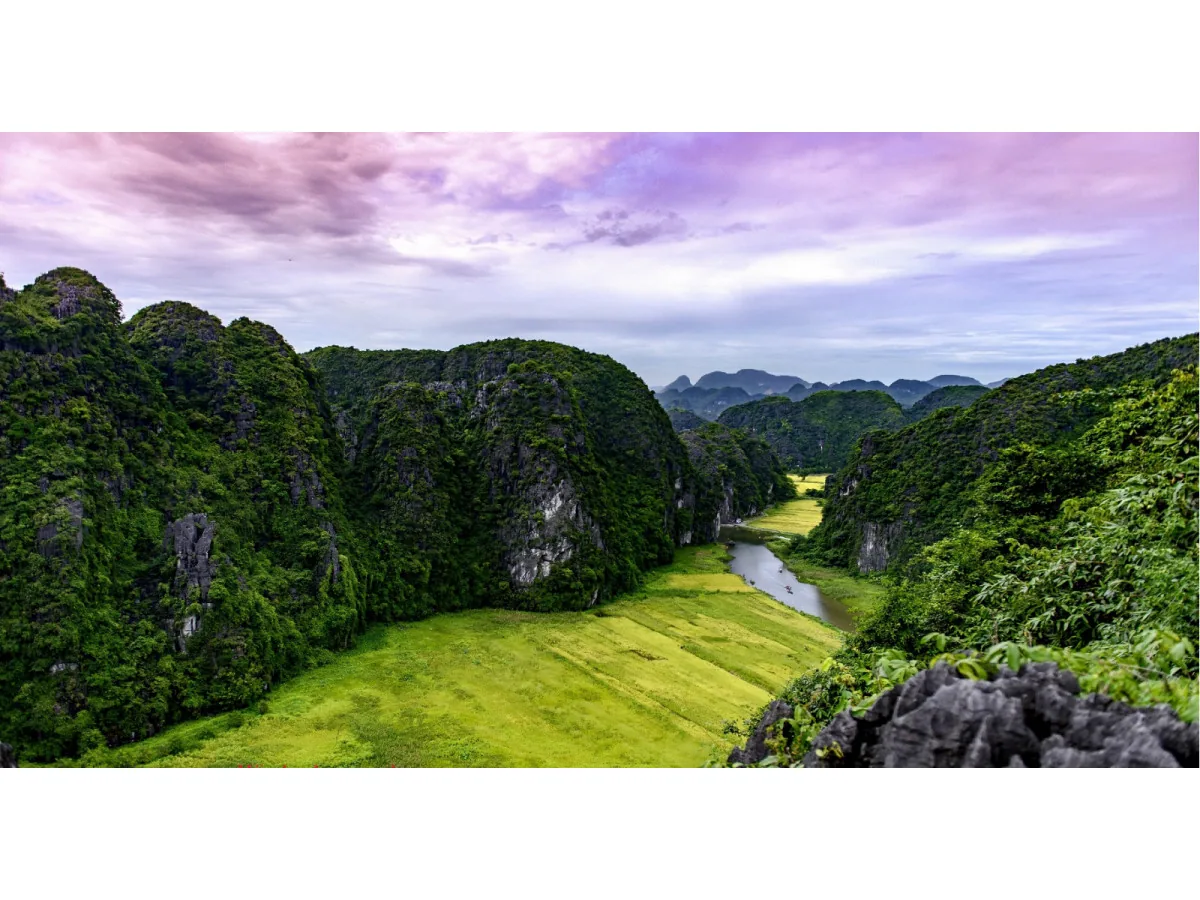 Ninh Binh Day Trip from Hanoi 2026: 5 Perfect Itineraries with Timing & Costs Karst valley and rice fields near Ninh Binh