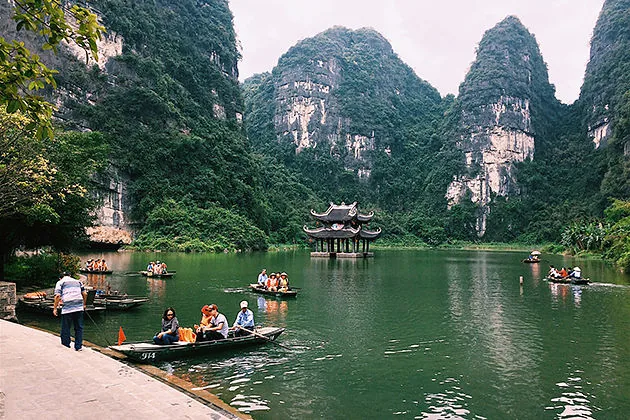 Ninh Binh Destinations 2026: Complete Guide to 9 UNESCO Heritage Sites & Hidden Gems Boat dock and pavilion at Trang An scenic landscape complex, Ninh Binh